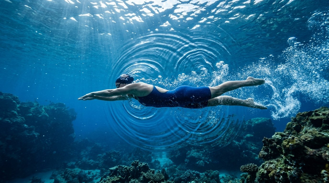 Underwater hydrodynamic streamline analysis under MWGA × Aquathletic coaching